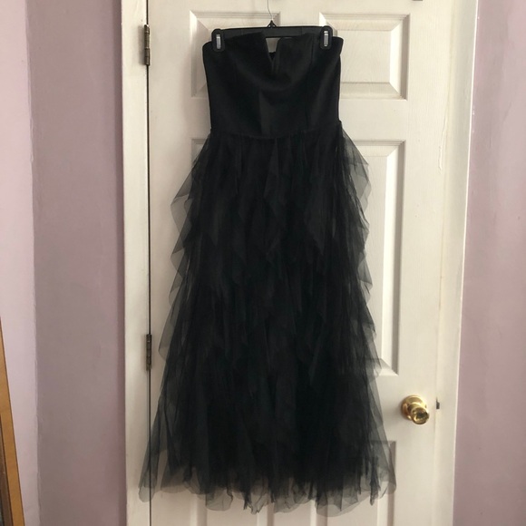 strapless bodysuit with mesh skirt long maxi sz L - Picture 1 of 8